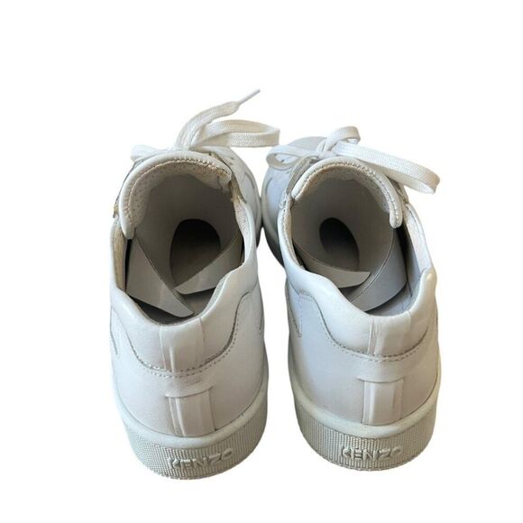 Kenzo Paris Size 40 Tennix Sneakers White Leather Women‎ Logo Lace-up Low-top - Picture 5 of 10